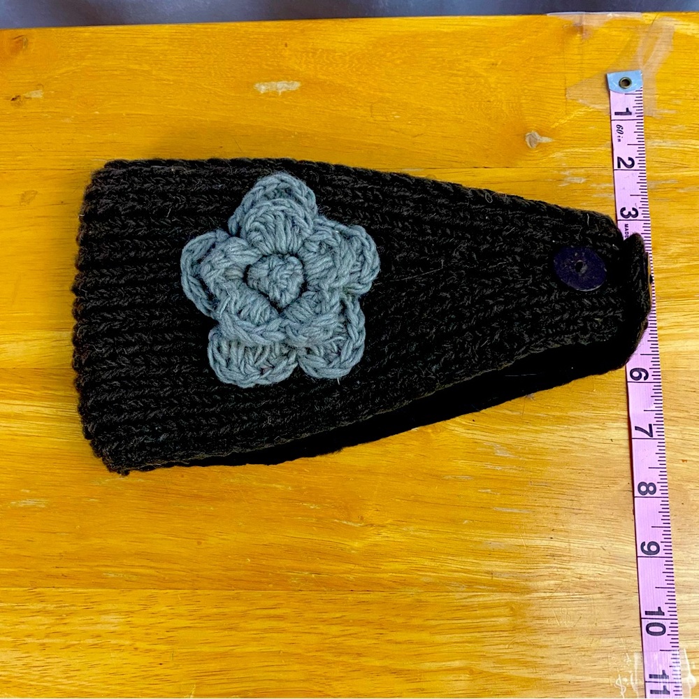 One of a Kind Brand Brown Wool Winter Headband Earwarmer made in Nepal